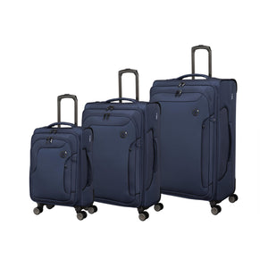 Teleported 3 Piece Softside 8 Wheel Expandable Spinner Set (Indigo Night)