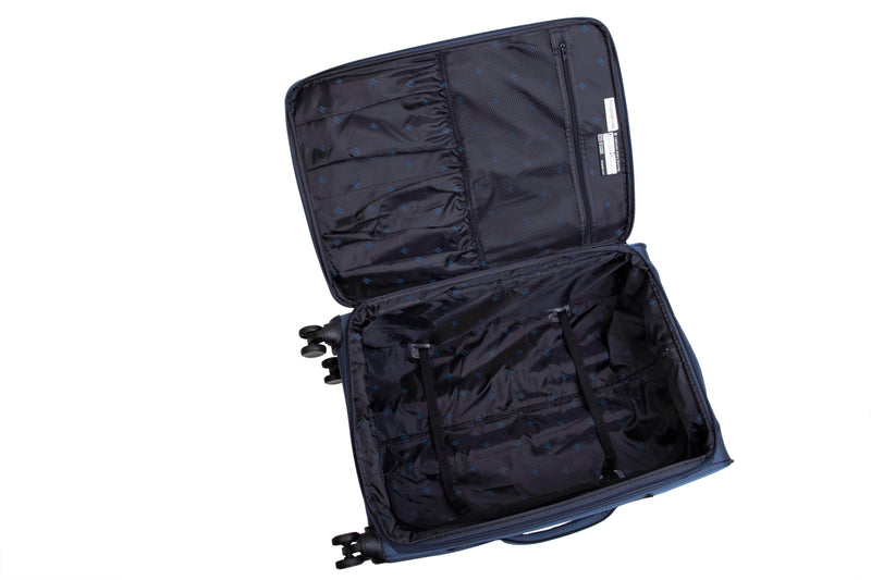 Teleported 22" Softside Carry-On 8 Wheel Semi Expandable Spinner (Indigo Night)