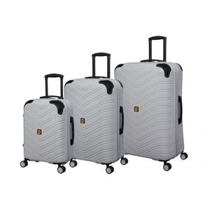 BRITBAG Drayton 3 Piece Hardside 8 Wheel Expandable Spinner Set (Lunar Grey)