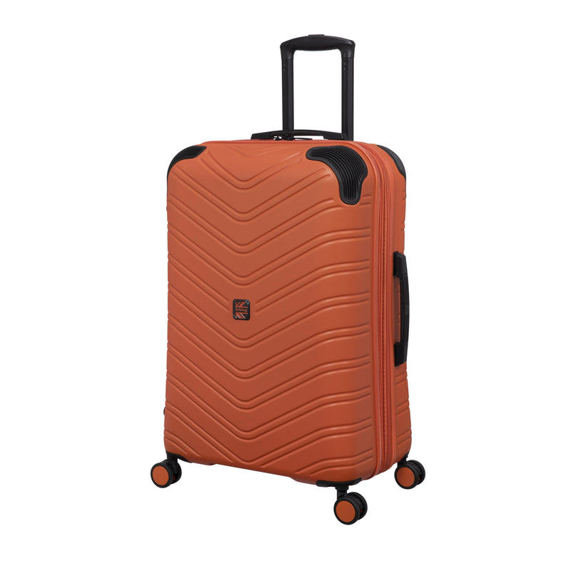 BRITBAG Drayton 3 Piece Hardside 8 Wheel Expandable Spinner Set (Burnt Orange)