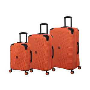 BRITBAG Drayton 3 Piece Hardside 8 Wheel Expandable Spinner Set (Burnt Orange)