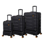 BRITBAG Congaree 3 Piece Hardside 8 Wheel Expandable Spinner Set (Black)