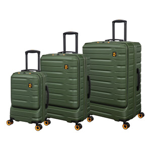 BRITBAG Congaree 3 Piece Hardside 8 Wheel Expandable Spinner Set (Rifle Green)