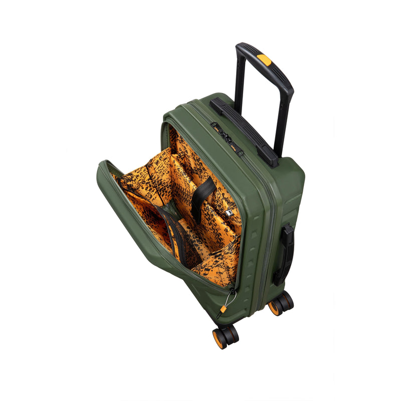 BRITBAG Congaree 3 Piece Hardside 8 Wheel Expandable Spinner Set (Rifle Green)