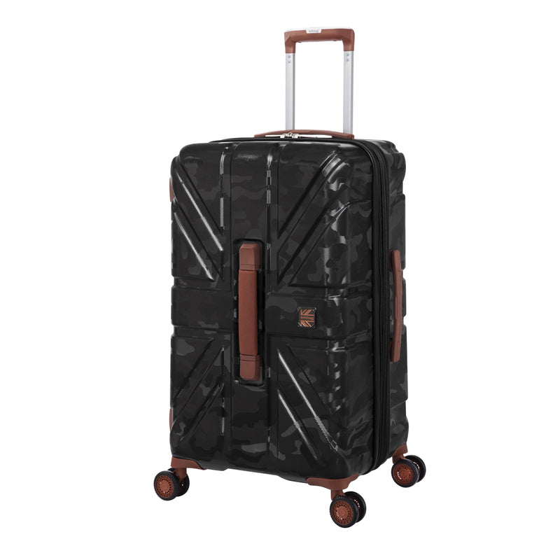 BRITBAG Okavango 28" Hardside Checked 8 Wheel Expandable Spinner (Black)