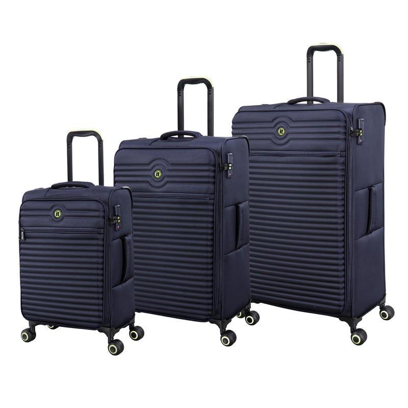 Circulator 3 Piece Softside 8 Wheel Expandable Spinner Luggage Set (Maritime Blue)
