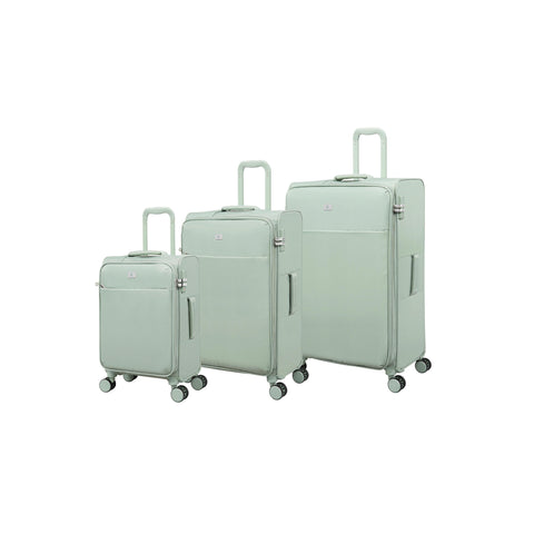 Lustrous Luxe 3 Piece Softside 8 Wheel Spinner Set (Desert Sage)