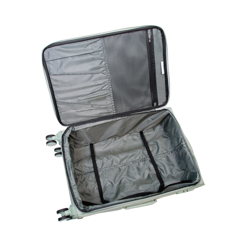 Lustrous Luxe 3 Piece Softside 8 Wheel Spinner Set (Desert Sage)