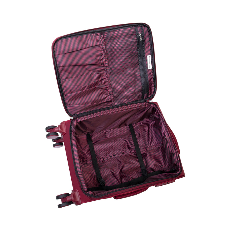 Lustrous Luxe 3 Piece Softside 8 Wheel Spinner Set (French Port)