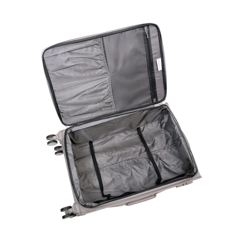 Lustrous Luxe 32" Softside Checked 8 Wheel Spinner (Moon Rock)