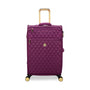 Glimmering 3 Piece Softside 8 Wheel Spinner Luggage Set (Amaranth)