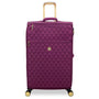 Glimmering 3 Piece Softside 8 Wheel Spinner Luggage Set (Amaranth)