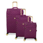 Glimmering 3 Piece Softside 8 Wheel Spinner Luggage Set (Amaranth)