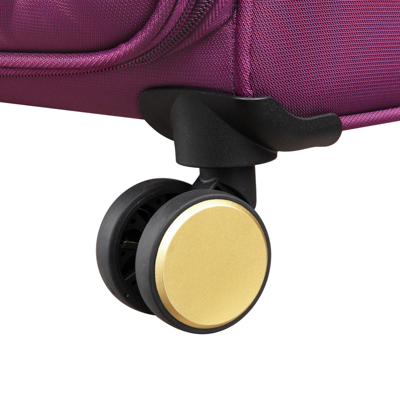 Glimmering 3 Piece Softside 8 Wheel Spinner Luggage Set (Amaranth)