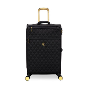Glimmering 28" Softside Checked 8 Wheel Spinner (Black)