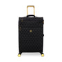 Glimmering 3 Piece Softside 8 Wheel Spinner Luggage Set (Black)