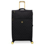 Glimmering 3 Piece Softside 8 Wheel Spinner Luggage Set (Black)