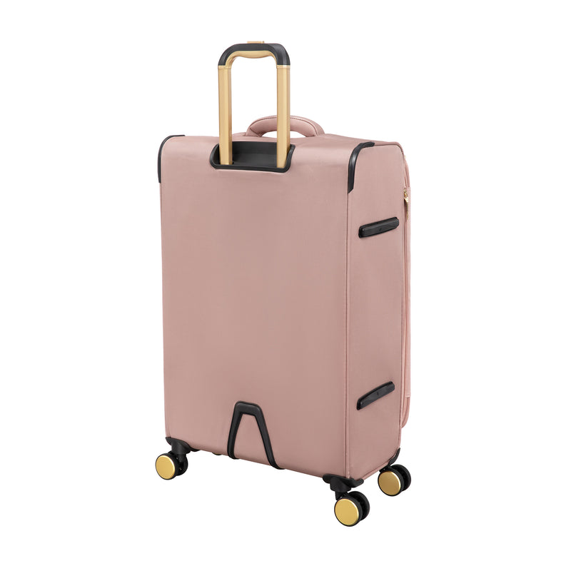 Glimmering 3 Piece Softside 8 Wheel Spinner Luggage Set (Mink Gold)