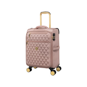 Glimmering 3 Piece Softside 8 Wheel Spinner Luggage Set (Mink Gold)