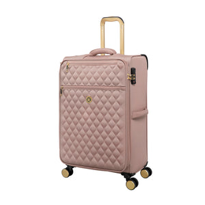 Glimmering 28" Softside Checked 8 Wheel Spinner (Mink Gold)
