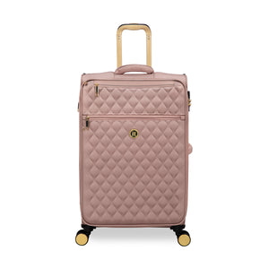 Glimmering 28" Softside Checked 8 Wheel Spinner (Mink Gold)