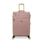 Glimmering 3 Piece Softside 8 Wheel Spinner Luggage Set (Mink Gold)