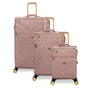 Glimmering 3 Piece Softside 8 Wheel Spinner Luggage Set (Mink Gold)