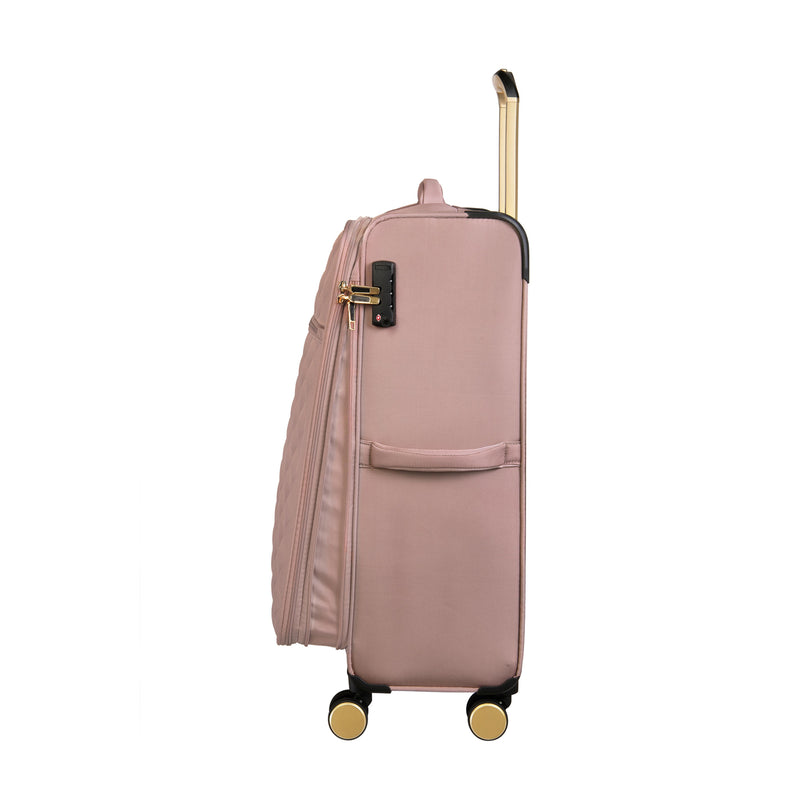 Glimmering 22" Softside Carry-On 8 Wheel Spinner (Mink Gold)