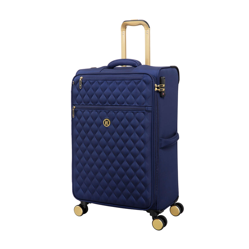 Glimmering 3 Piece Softside 8 Wheel Spinner Luggage Set (Ocean Cavern)
