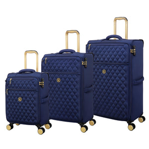 Glimmering 3 Piece Softside 8 Wheel Spinner Luggage Set (Ocean Cavern)