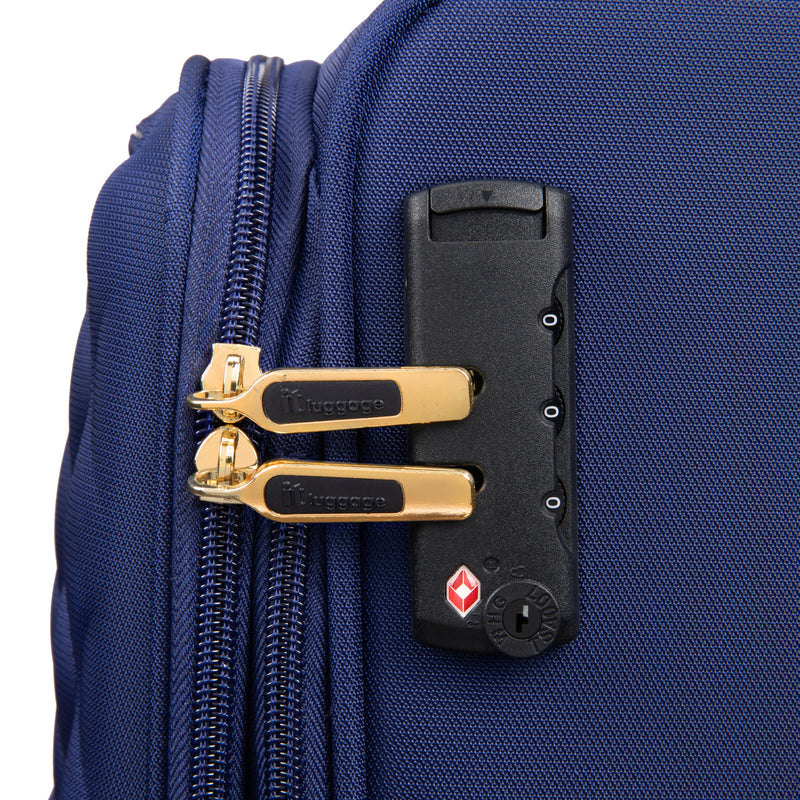 Glimmering 22" Softside Carry-On 8 Wheel Spinner (Ocean Cavern)