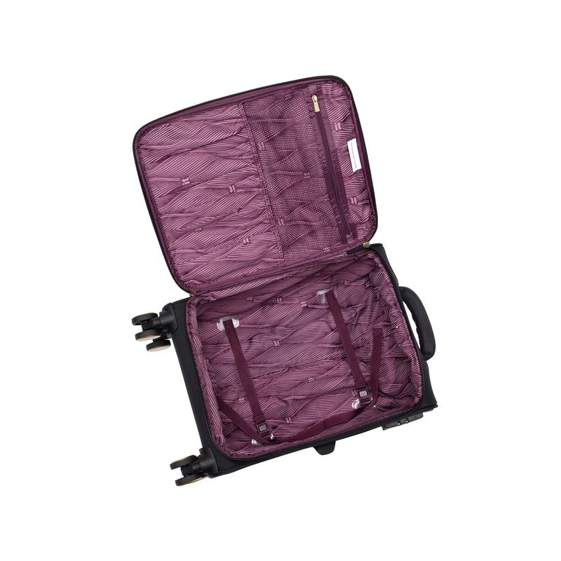 Glimmering 22" Softside Carry-On 8 Wheel Spinner (Black)