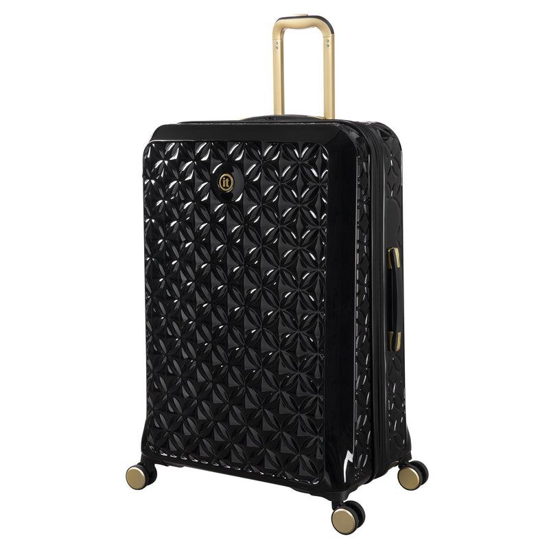 Florita 3 Piece Hardside 8 Wheel Expandable Spinner Set (Black)