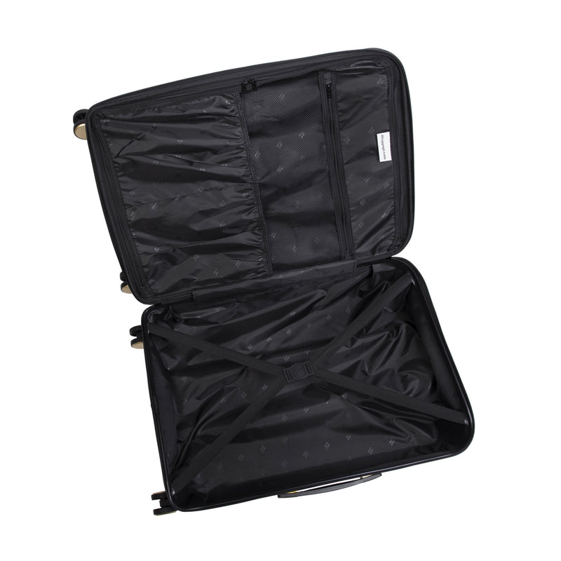 Florita 3 Piece Hardside 8 Wheel Expandable Spinner Set (Black)