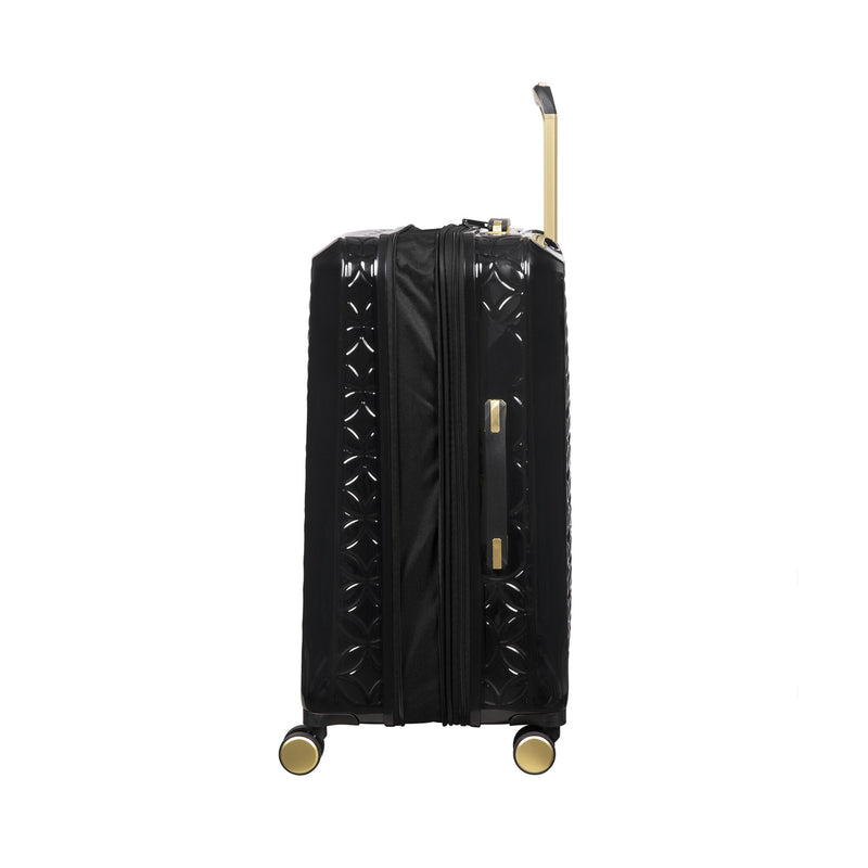 Florita 3 Piece Hardside 8 Wheel Expandable Spinner Set (Black)