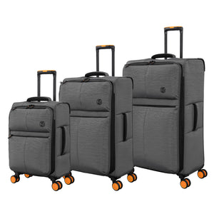 BRITBAG Sandbank 3 Piece Softside 8 Wheel Expandable Spinner Set (Charcoal)