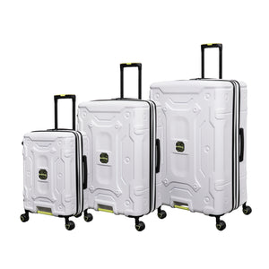 BRITBAG Tikal 3 Piece Hardside 8 Wheel Expandable Spinner Set (White)