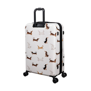 Sheen 31" Hardside Checked 8 Wheel Expandable Spinner (Cream Mini Dachshunds)