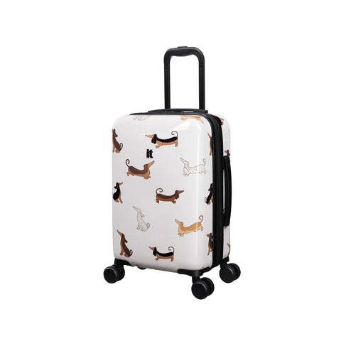 Sheen 22" Hardside Carry-On 8 Wheel Expandable Spinner (Cream Mini Dachshunds)