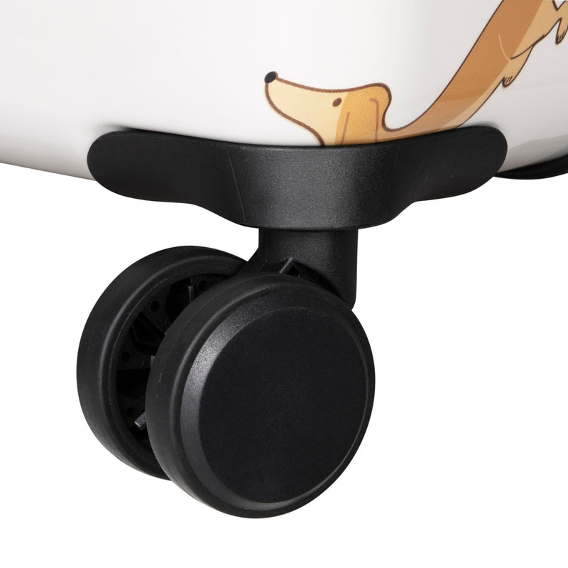 Sheen 28" Hardside Checked 8 Wheel Expandable Spinner (Cream Mini Dachshunds)