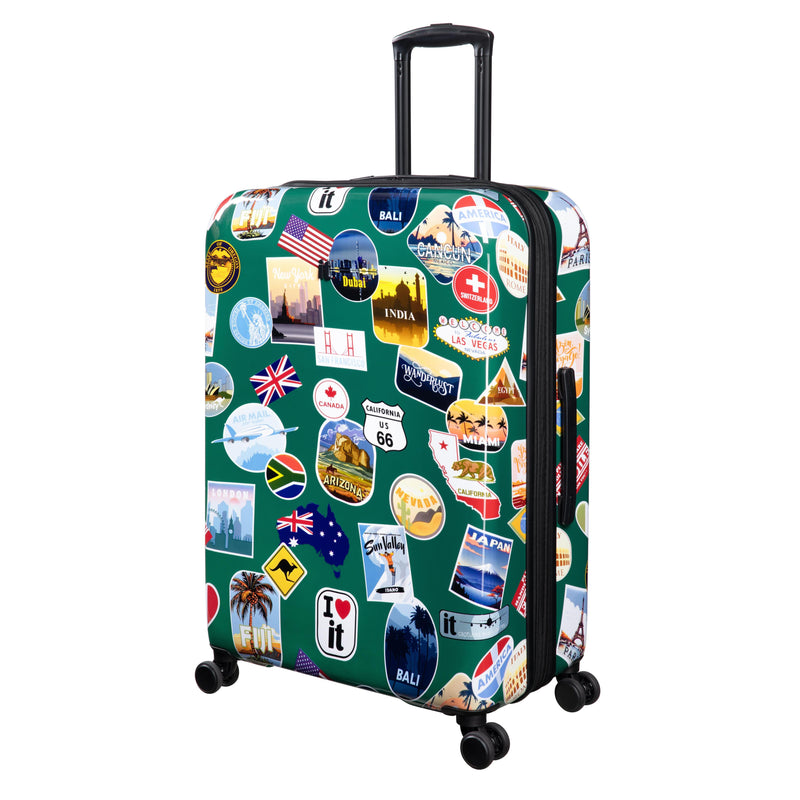 Sheen 2 Piece Hardside 8 Wheel Expandable Spinner Set (Travel Stickers)
