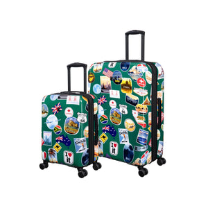 Sheen 2 Piece Hardside 8 Wheel Expandable Spinner Set (Travel Stickers)