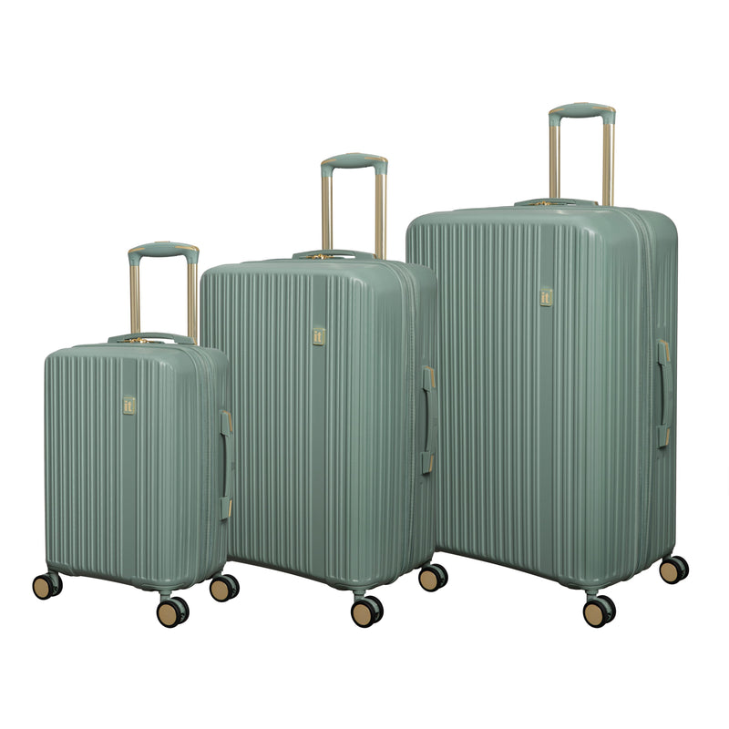 Luxuriant 3 Piece Hardside 8 Wheel Expandable Spinner Set (Iceberg Green)