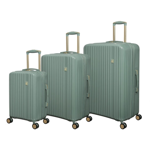 Luxuriant 3 Piece Hardside 8 Wheel Expandable Spinner Set (Iceberg Green)