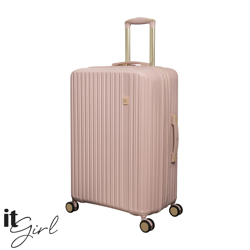 CLOSEOUT - Luxuriant 27" Hardside Checked 8 Wheel Expandable Spinner (Rose Sand)