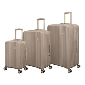Luxuriant 3 Piece Hardside 8 Wheel Expandable Spinner Set (Vintage Grey)