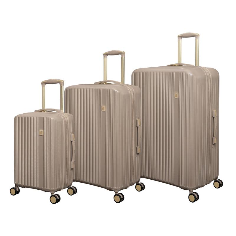 Luxuriant 3 Piece Hardside 8 Wheel Expandable Spinner Set (Vintage Grey)