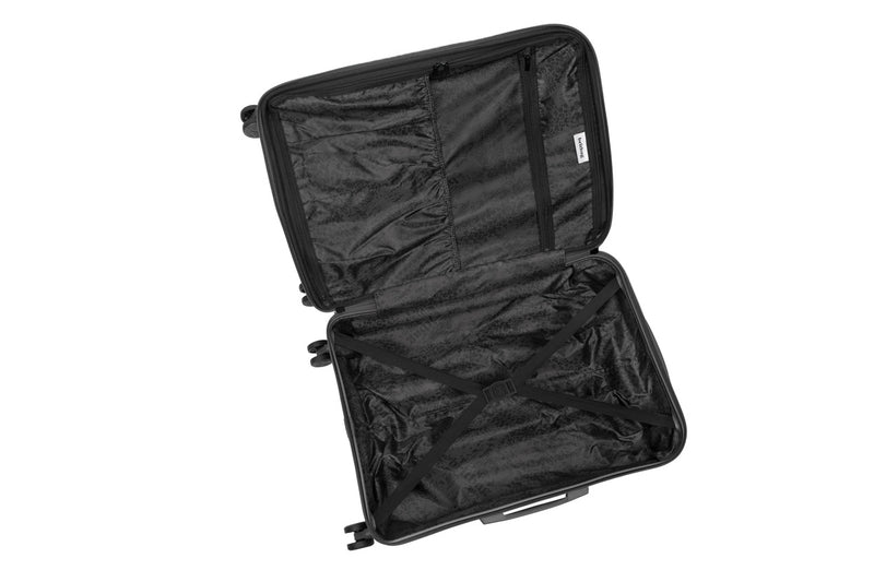 BRITBAG Cherokee II 3 Piece Hardside 8 Wheel Expandable Spinner Set (Dark Grey)