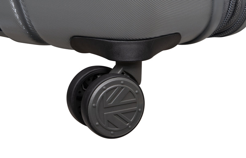 BRITBAG Cherokee II 3 Piece Hardside 8 Wheel Expandable Spinner Set (Dark Grey)