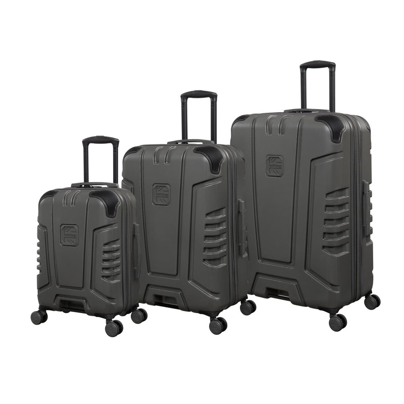 BRITBAG Cherokee II 3 Piece Hardside 8 Wheel Expandable Spinner Set (Dark Grey)